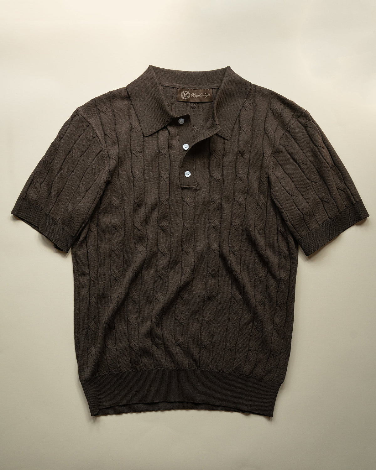 Cable-Knit Polo