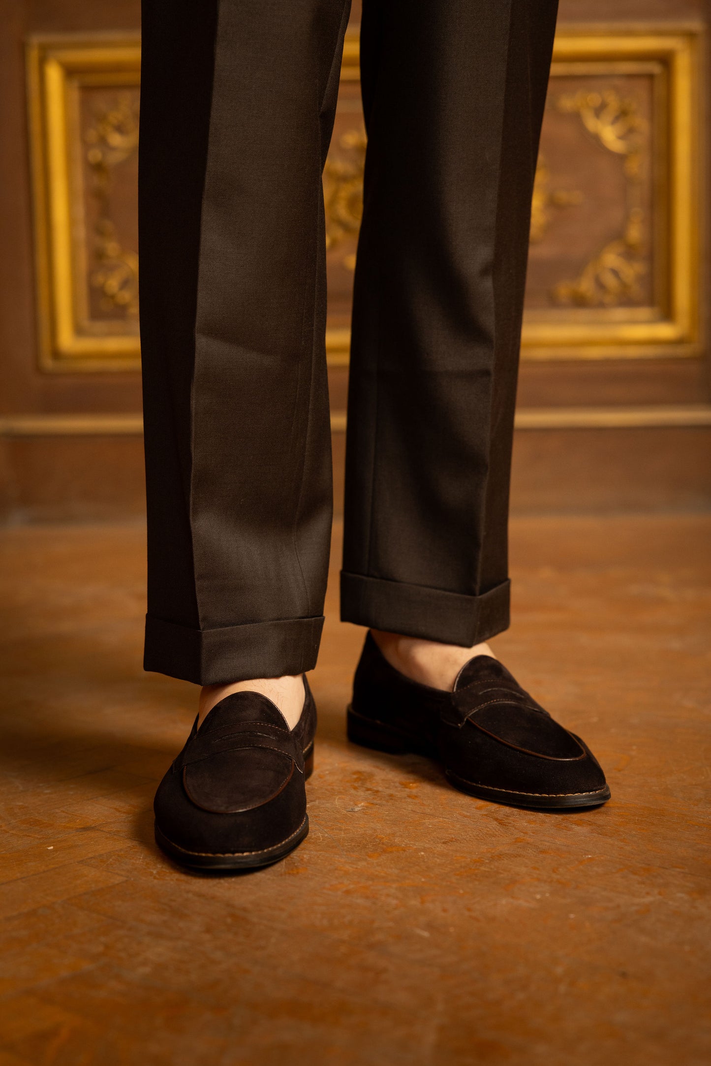 Merino Wool Dress Pants in Chocolate Brown