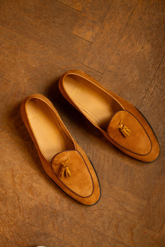 Belgium Tassel Loafer in Chestnut Brown