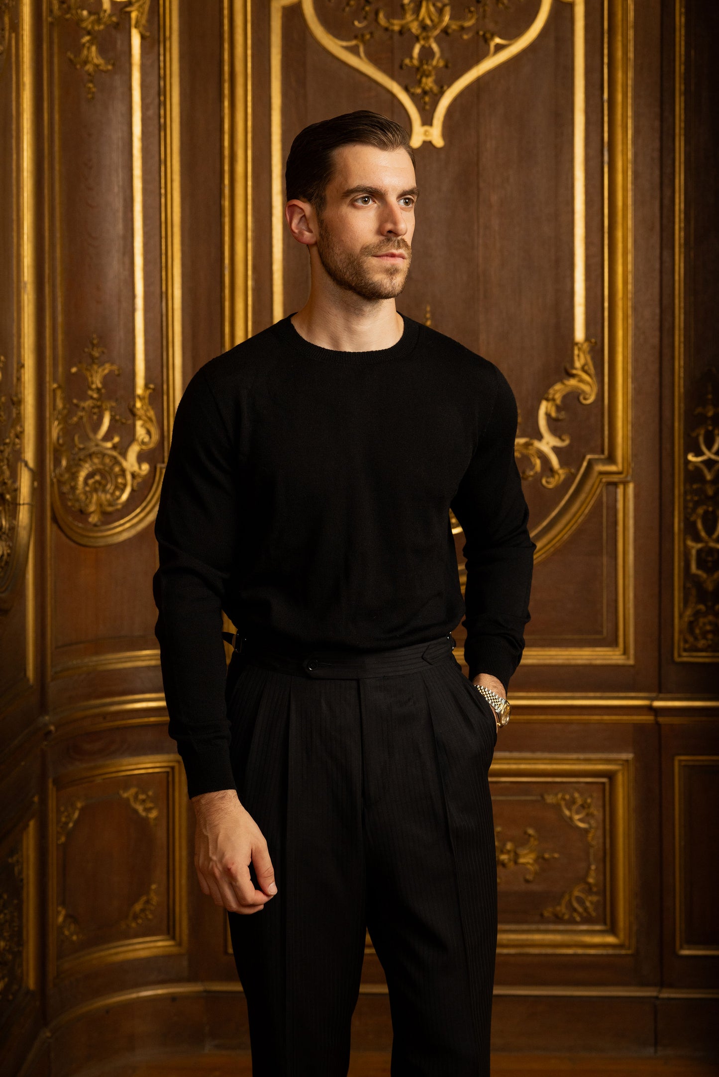 Black Merino Wool Sweater