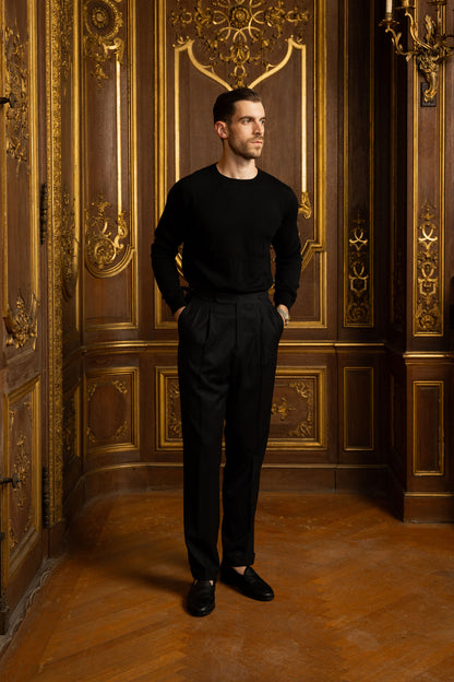 Black Merino Wool Sweater