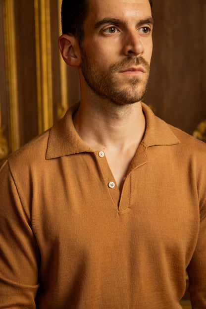 Camel Merino Wool Polo