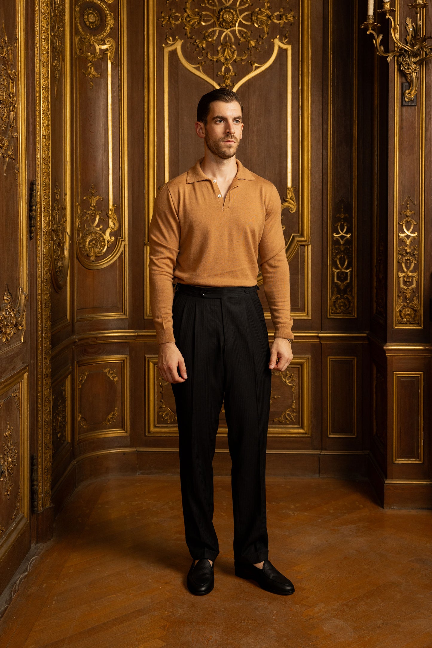 Camel Merino Wool Polo