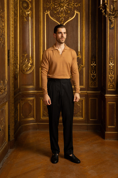 Camel Merino Wool Polo
